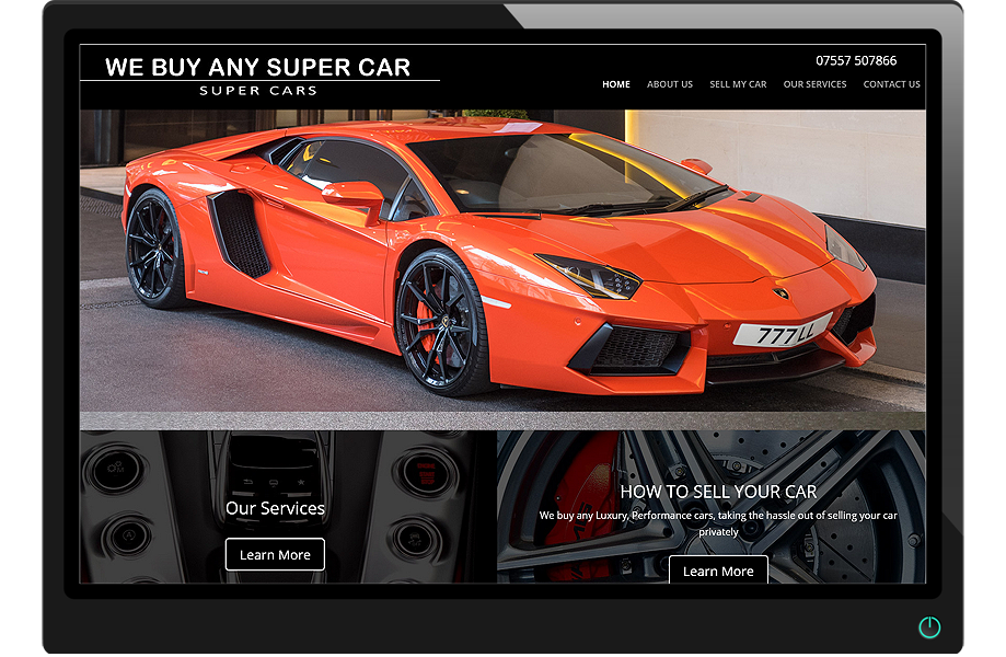 We Buy Any Super Car website by SJI Design